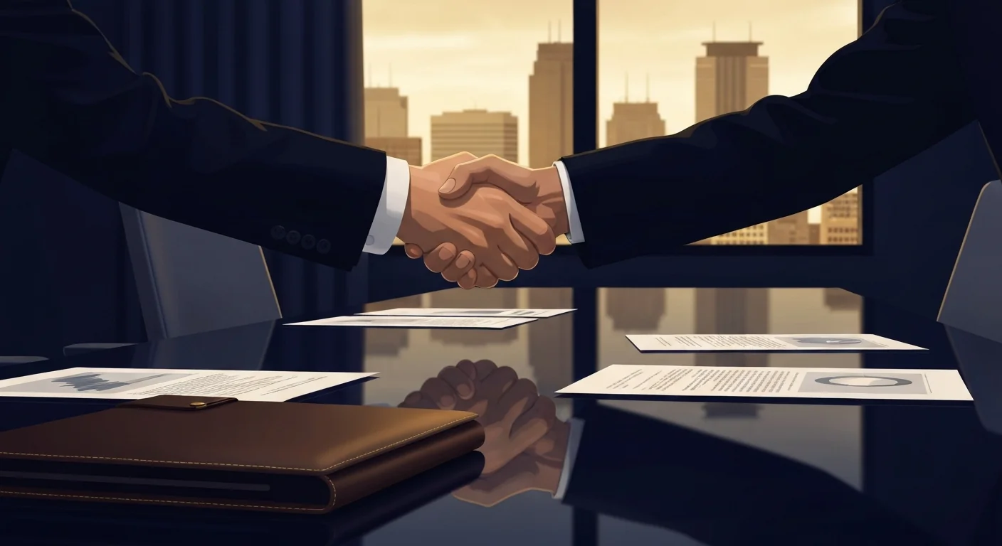 Professionelt håndtryk over regnskabsdokumenter i et erhvervskontor i Minneapolis — B2B-tillid og troværdighed inden for professionelle ydelser